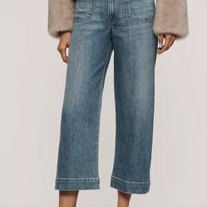 Anthropologie NWT The Colette Sparkle Crop High-Rise Wide-Leg Jeans by Maeve 25